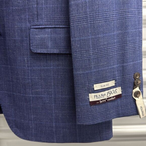 Jos A Bank Mens Size 40R Blazer Madras Patchwork Blue Plaid  Sport Coat - Picture 3 of 11